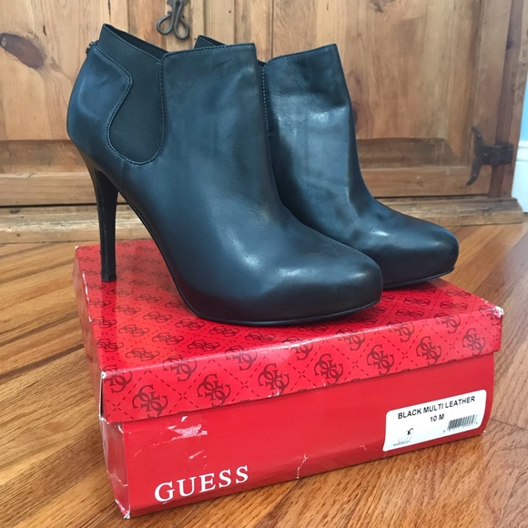 Guess black leather booties - Picture 2 of 7